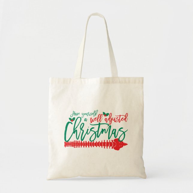 Bolso De Tela Navidades bien ajustados Quiropráctico (Frente)