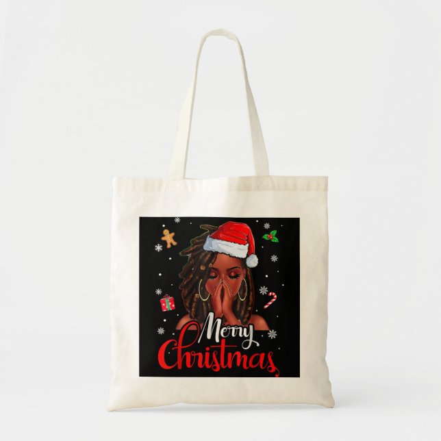 Bolso De Tela Navidades Black African American Costume Santa Mel (Frente)