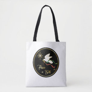 Bolso De Tela Navidades blancos