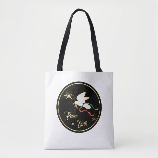 Bolso De Tela Navidades blancos (Anverso)