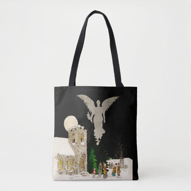 Bolso De Tela Navidades blancos (Anverso)