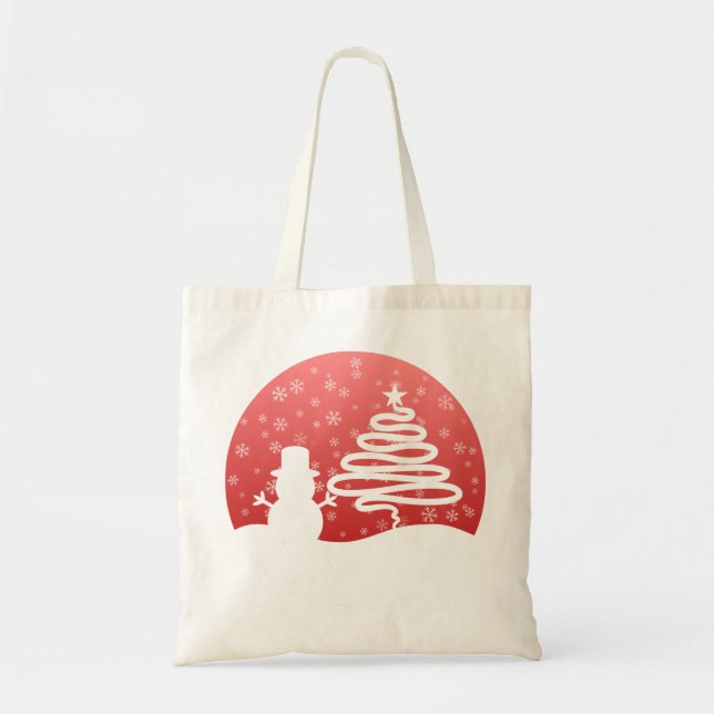 Bolso De Tela Navidades blancos árbol de invierno maravilla de s (Frente)