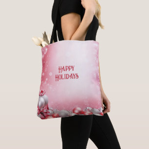 Bolso De Tela Navidades blancos rosados con bolsitas de té vacac