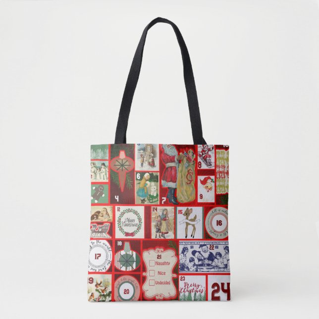 Bolso De Tela Navidades bloquean cuadrados de Ilustracion (Anverso)
