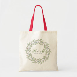 Bolso De Tela Navidades Boda Bride Groom Monogram Wreath