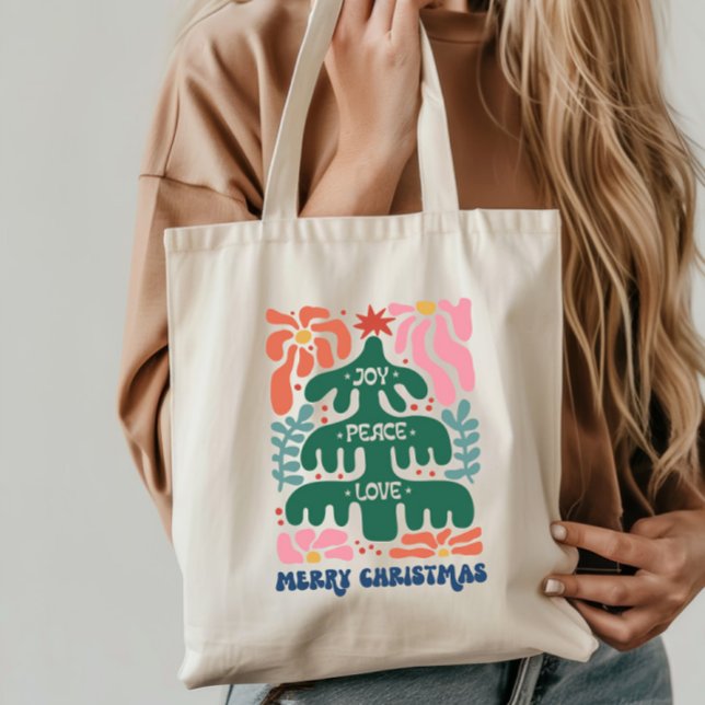 Bolso De Tela Navidades Boho Alegran la Paz Amor (Subido por el creador)