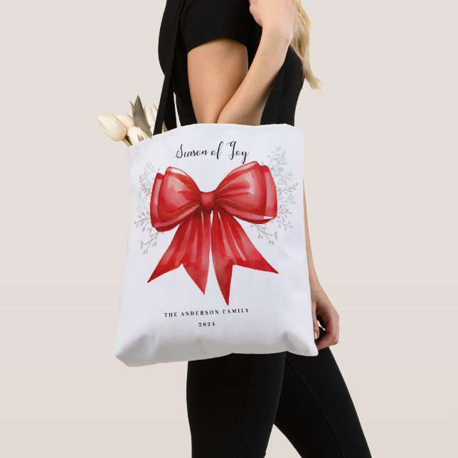 Bolso De Tela Navidades Bow Charm (Detalle)