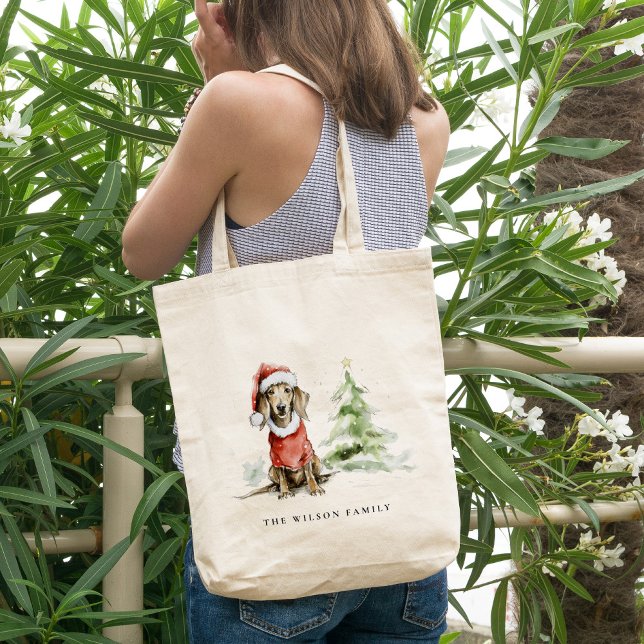 Bolso De Tela Navidades brillantes y mugre de perro de Dachshund (Subido por el creador)