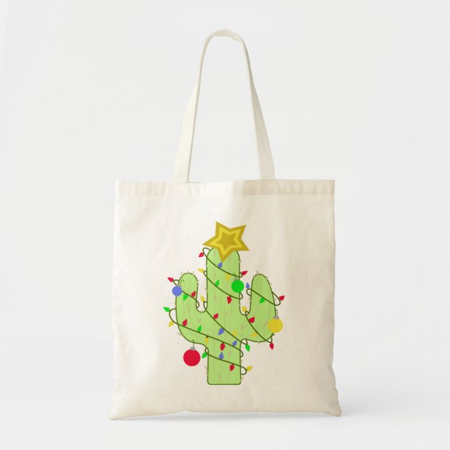 Bolso De Tela Navidades Cactus (Frente)