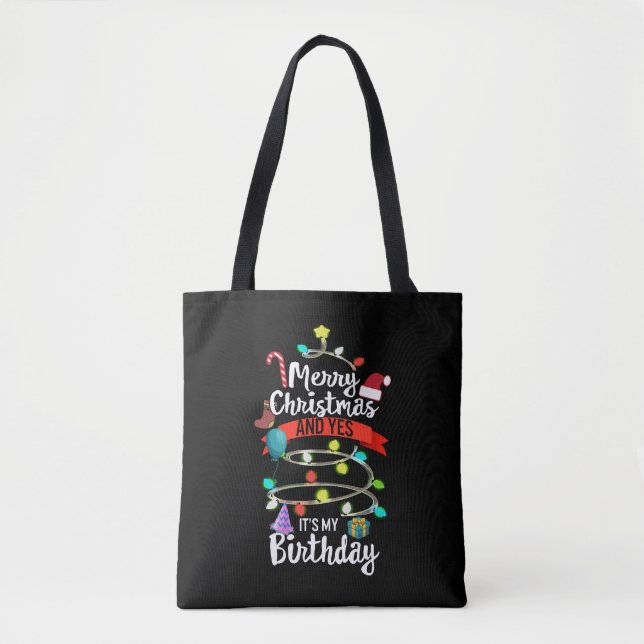 Bolso De Tela Navidades Camisas De Cumpleaños, Feliz Navidad Y S (Anverso)