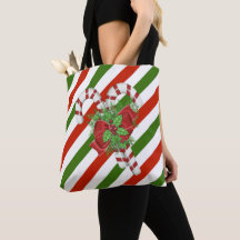 Navidades Candy Cane Tote Bag