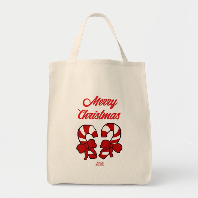 Bolso De Tela Navidades Candy Canes Tote de compras (Frente)
