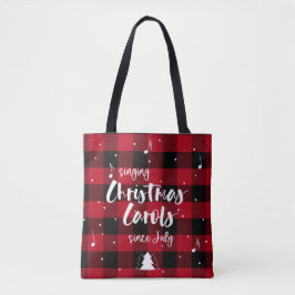 Bolso De Tela Navidades cantantes Carols Red Buffalo Plaid