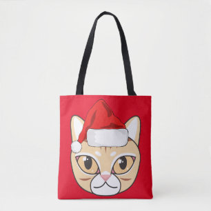 BOLSO DE TELA NAVIDADES CAT TOTE BAGS PURSES