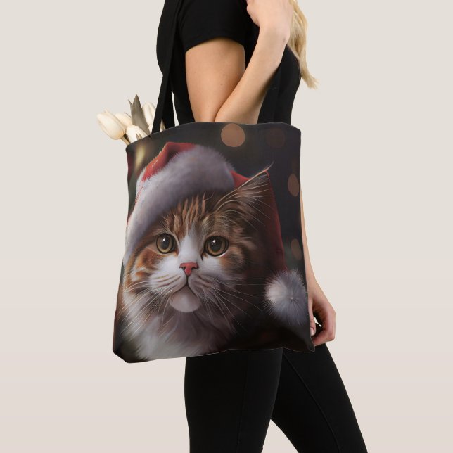 BOLSO DE TELA NAVIDADES CAT TOTE PURSE (Detalle)