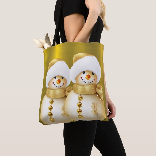 Bolso De Tela Navidades celebran feriado de invierno con Snowman (Detalle)