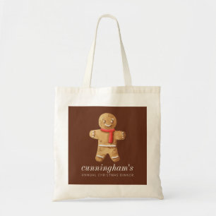 Bolso De Tela Navidades Cena Watercolor Gingerbread Man