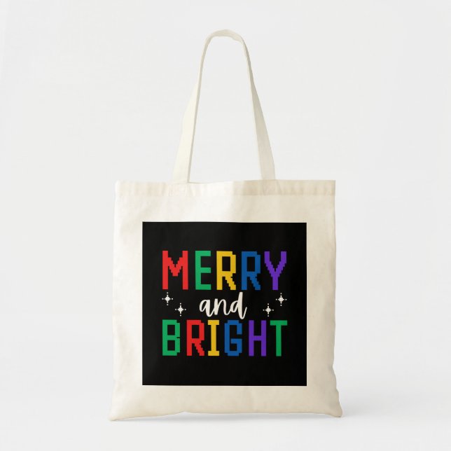 Bolso De Tela Navidades Cerezos Y Brillantes (Frente)