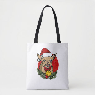 Bolso De Tela Navidades chihuahua de Santa furiosa camiseta clás