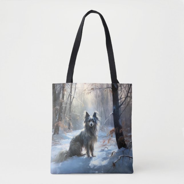 Bolso De Tela Navidades chinos abandonados dejaron que nieve (Anverso)