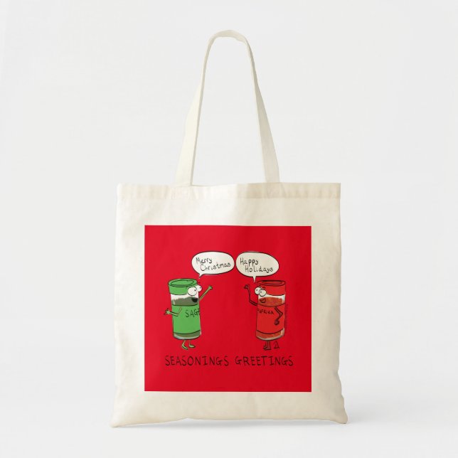 Bolso De Tela Navidades cocinando especias divertidas para el ch (Frente)