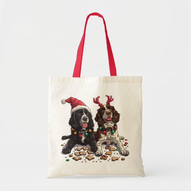 Bolso De Tela Navidades Cocker Spaniel Dogs (Frente)