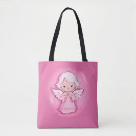 Bolso De Tela Navidades Comerciales Angel Pink And Gray