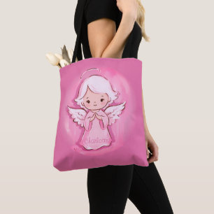 Bolso De Tela Navidades Comerciales Angel Pink And Gray