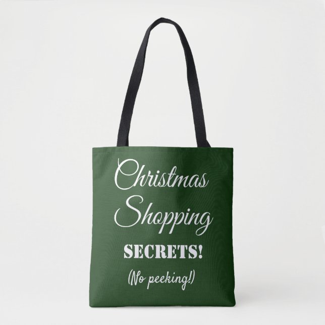 Bolso De Tela Navidades comprando secretos sin buscar verde (Anverso)