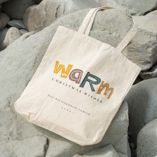 Bolso De Tela Navidades con el texto gris amarillo escandaloso