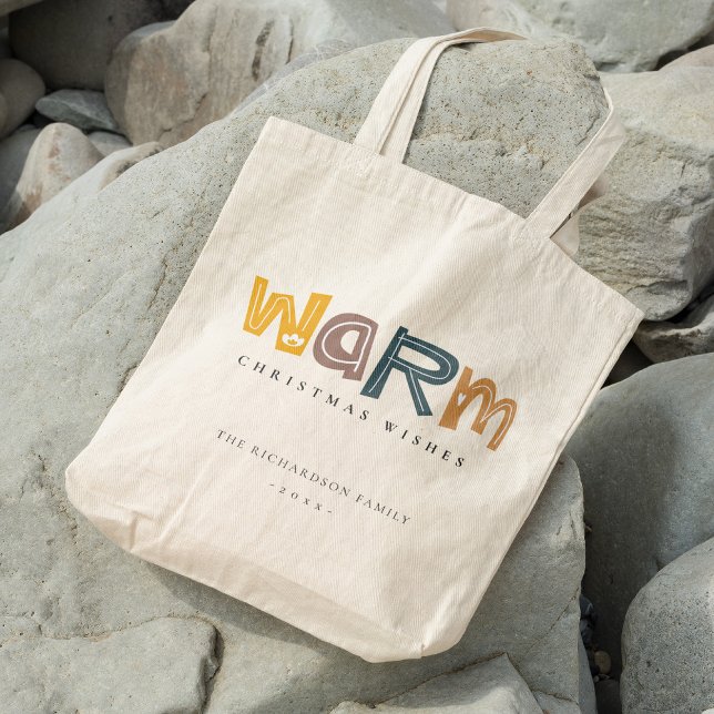 Bolso De Tela Navidades con el texto gris amarillo escandaloso (Subido por el creador)