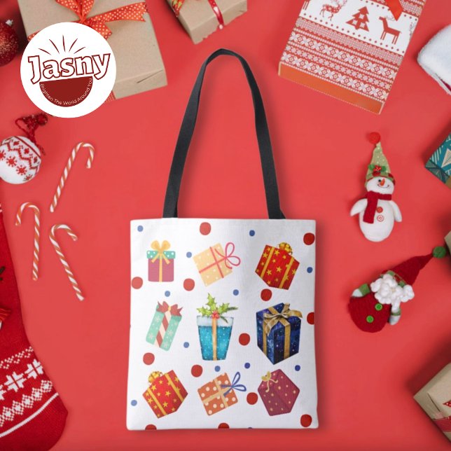 Bolso De Tela Navidades con puntos y regalos de Polka (Subido por el creador)