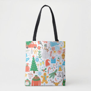 Bolso De Tela Navidades, conjunto de iconos de Año Nuevo. Vint. 