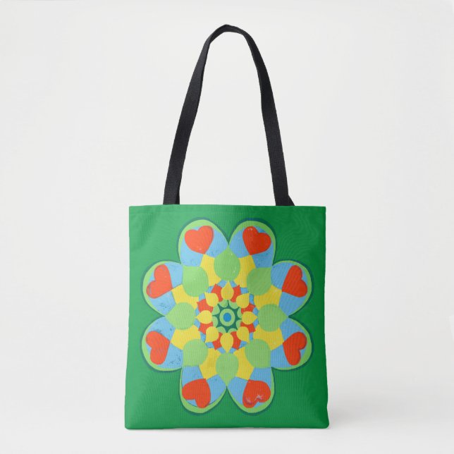 Bolso De Tela Navidades Corazón Mandala (Anverso)