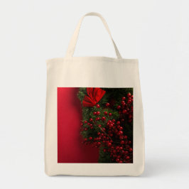 Bolso De Tela navidades coronaron con bayas rojas