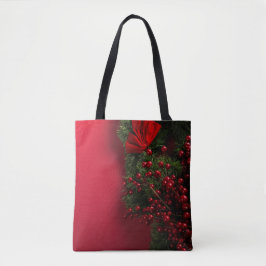 Bolso De Tela navidades coronaron con bayas rojas