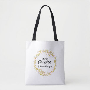 Bolso De Tela Navidades cortaron con copos de nieve purpurina pl