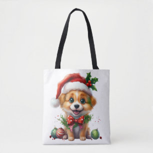 Bolso De Tela Navidades cortos con Santa Hat y Bow