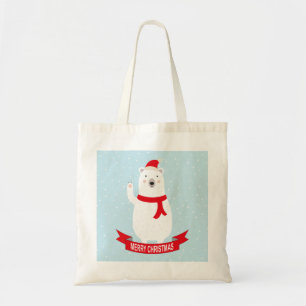 Bolso De Tela Navidades cortos, Polar Bear dice Hola