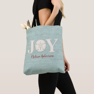 Bolso De Tela Navidades costeros del dólar arena azul alegría