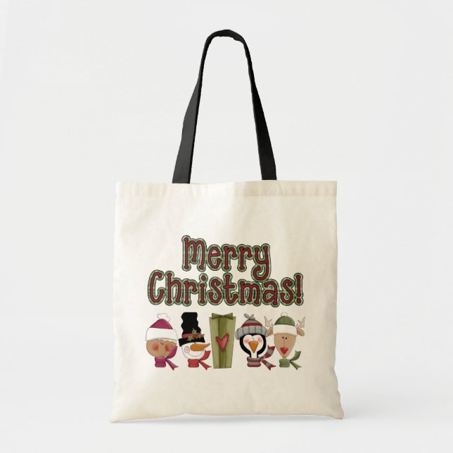 Bolso De Tela Navidades Critters Gift Tote Bag (Frente)