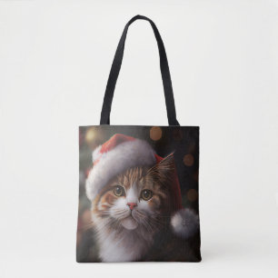 BOLSO DE TELA NAVIDADES CUTE LA PURSA DE TOTE CAT