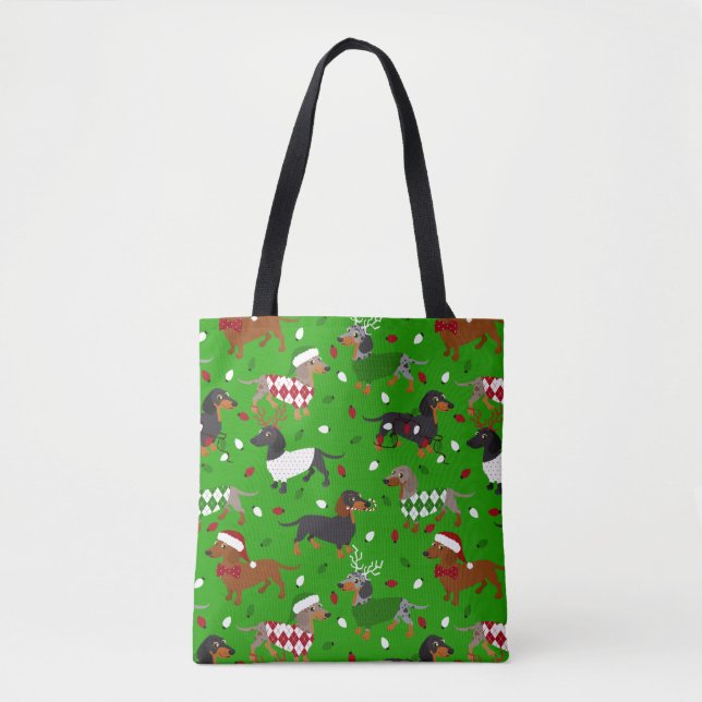 Bolso De Tela Navidades Dachshund All Coats Tote Bag (Anverso)