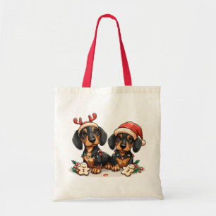 Bolso De Tela Navidades Dachshund Dogs