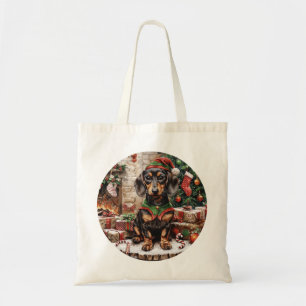 Bolso De Tela Navidades Dachshund Perros Elf