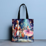 Bolso De Tela Navidades de acuarela de ballet de nueces Ballerin<br><div class="desc">La Bolsa de Tote del Festive Ballet de Nútcracker Watercolor Navidad Ballerina Festive cuenta con un ballet tradicional de Navidades con bailarina y petardo. Perfecto para regalos de Navidades,  favores de Navidades y fiestas de vacaciones y más. Creado por Evco Studio www.zazzle.com/store/evcostudio</div>