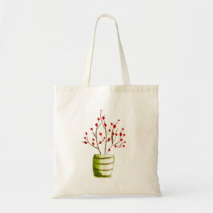 Bolso De Tela Navidades de acuarela de las Berries Rojas