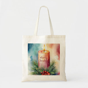 Bolso De Tela Navidades de acuarela Ilustracion festivo de velas