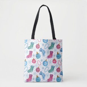 Bolso De Tela Navidades de acuarela Patrón dibujado a mano
