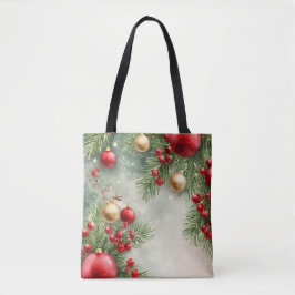 Bolso De Tela Navidades de acuarela Wreath Tote Bag
